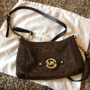 Michael Kors Brown Snake Skin Crossbody